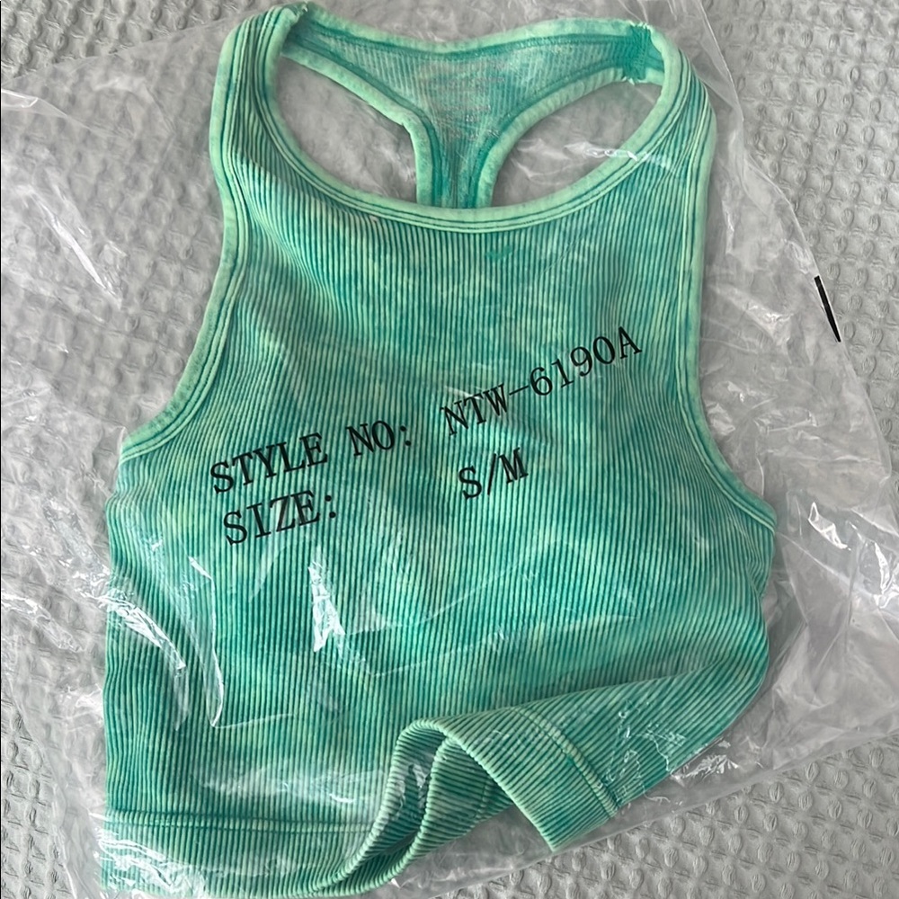Zenana Green Ribbed Tank Top